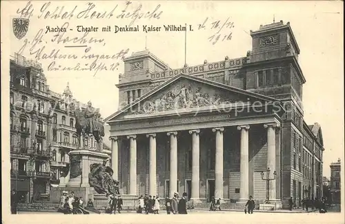 Aachen Theater Denkmal Kaiser Wilhelm Kat. Aachen