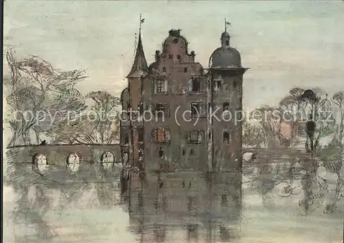 Bodelschwingh Schloss Bodelschwingh Wasserschloss Kuenstlerkarte Kat. Dortmund