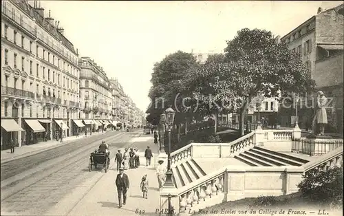 Paris La Rue des Ecoles vue du College de France Kat. Paris