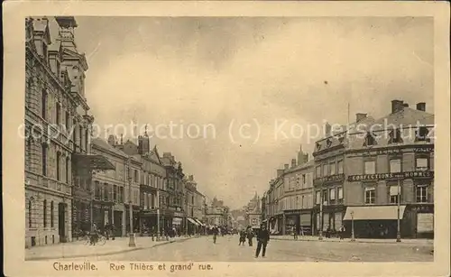 Charleville Marne Rue Thiers et grand rue Feldpost Kat. Charleville