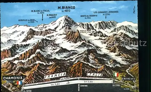 Chamonix Der Tunnel des Mont Blanc mit Alpenpanorama Kat. Chamonix Mont Blanc