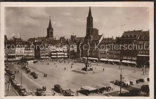 Strassburg Elsass La Place Kleber et la Cathedrale Kat. Strasbourg