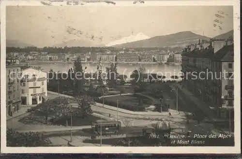 Geneve GE Place des Alpes et Mont Blanc Kat. Geneve