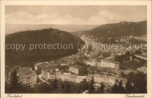 Karlsbad Eger Boehmen Totalansicht Kat. Karlovy Vary