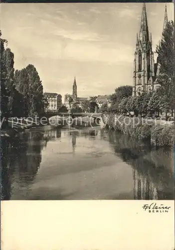 Strassburg Elsass Ev Garnisonskirche mit Muenster Kat. Strasbourg