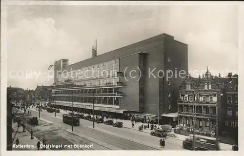 Rotterdam Colsingel met Bljenkorf Strassenbahn Kat. Rotterdam