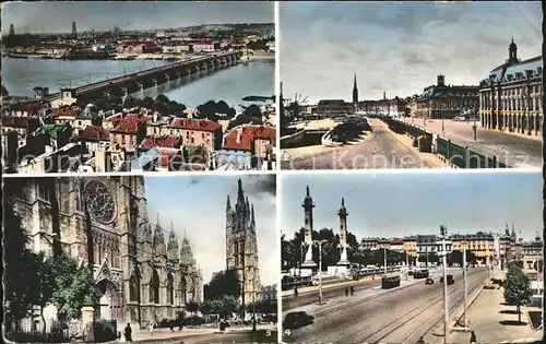 Bordeaux Pont de Pierre La Bourse Quais Saint Michel Cathedrale Tour Pey Berland Colonnes Rostrales Kat. Bordeaux