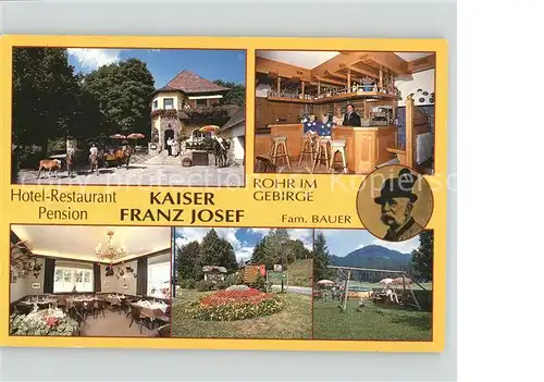 Rohr Gebirge Hotel Restaurant Pension Kaiser Franz Josef Kinderspielplatz Kat. Rohr im Gebirge