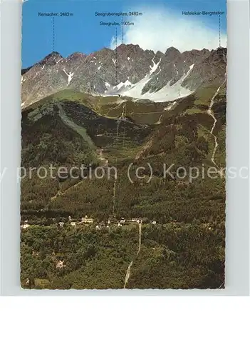 Innsbruck Blick auf Hungerburg Seegrube und Hafelekar Karwendelgebirge Kat. Innsbruck