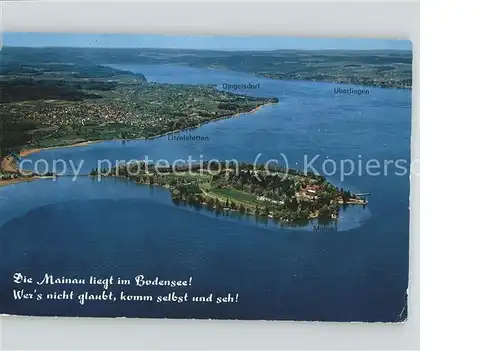 Insel Mainau Fliegeraufnahme Tropeninsel Bodensee ueberlinger See Kat. Konstanz