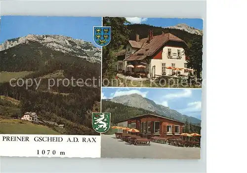 Prein Rax Alpengasthof Geyschlaeger Preiner Gscheid Wappen Kat. Reichenau an der Rax
