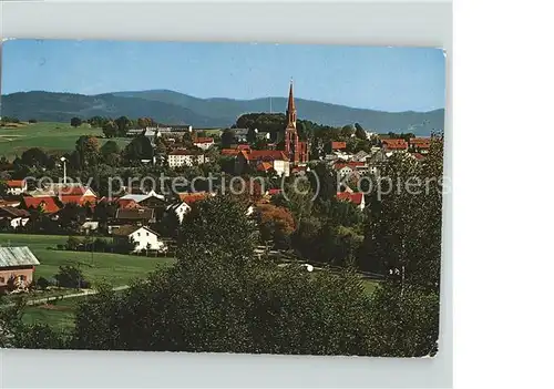 Zwiesel Niederbayern Ortsansicht mit Kirche Luftkurort / Zwiesel /Regen LKR