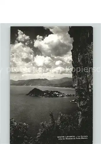 Sestri Levante La Penisola vista dai Roccioni di Punta Mana Kat. Sestri Levante