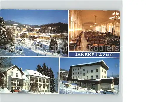 Janske Lazne Teilansicht Restaurant Zotavovny ROH Erholungsheim Protez a Sirena Wintersportplatz Kat. Johannisbad