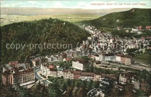 Karlsbad Eger Boehmen Blick von der Franz Josef Hoehe Kat. Karlovy Vary