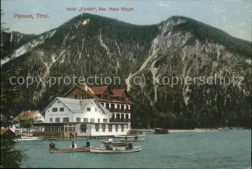 Plansee mit Hotel Forelle Kat. Breitenwang