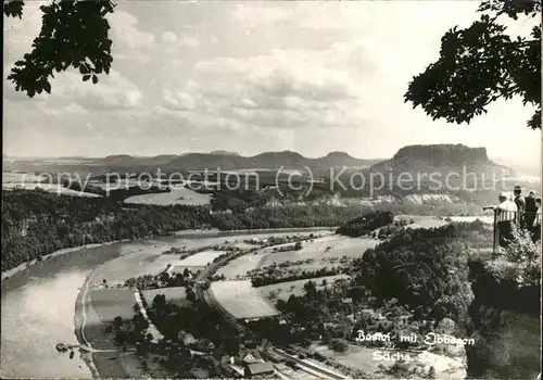 Rathen Saechsische Schweiz Bastei mit Elbbogen Kat. Rathen Sachsen