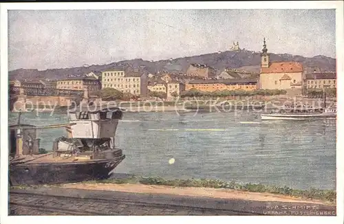 Wien Ausflugsschiff auf der Donau Kat. Wien