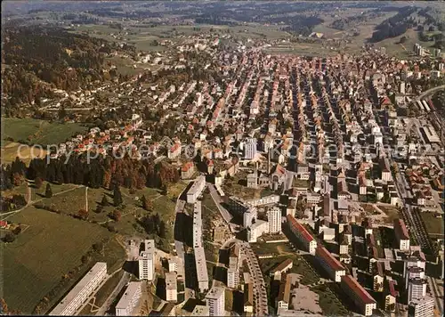 La Chaux de Fonds Fliegeraufnahme Kat. La Chaux de Fonds