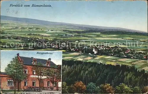 Sohland Rotstein Berggasthaus u.Blick vom Bismarckstein Kat. Sohland Rotstein