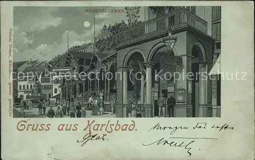 Karlsbad Eger Boehmen Marktbrunnen Kat. Karlovy Vary
