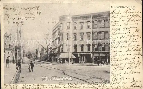 Gloversville East Fulton Street mit Windsor Hotel And Kat. Gloversville