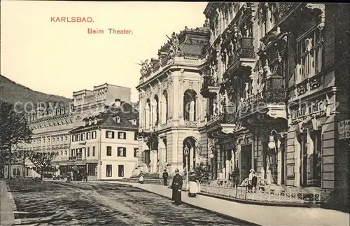 Karlsbad Eger Boehmen Partie beim Theater Kat. Karlovy Vary