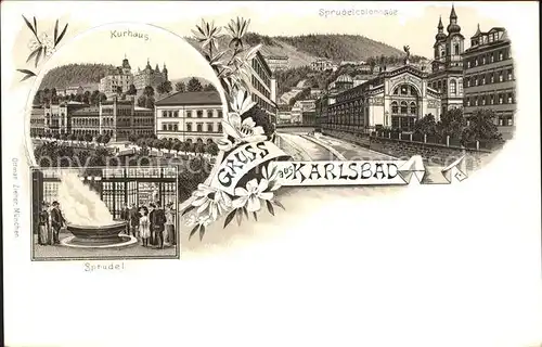 Karlsbad Eger Boehmen Kurhaus u.Sprudelcolonnade Kat. Karlovy Vary