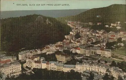 Karlsbad Eger Boehmen Blick von der Franz Josef Warte Kat. Karlovy Vary