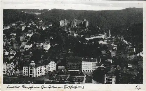 Karlsbad Eger Boehmen uebersicht vom Gemsfelsen am Hirschensprung Hotel Imperial    Kat. Karlovy Vary