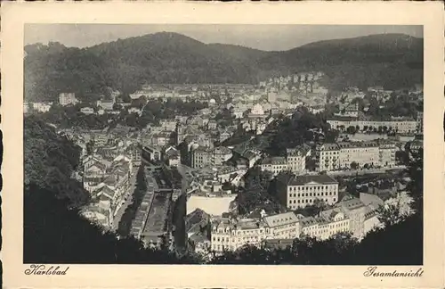 Karlsbad Eger Boehmen Gesamtansicht Kat. Karlovy Vary