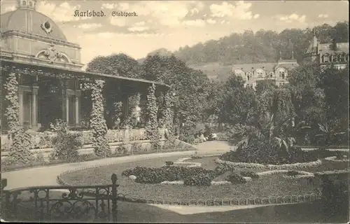 Karlsbad Eger Boehmen Stadtpark Kat. Karlovy Vary