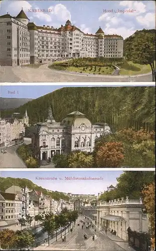 Karlsbad Eger Boehmen Hotel Imperial Bad I Kreuzstrasse Muehlbrunnen Kolonnade Kat. Karlovy Vary