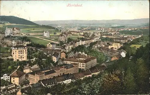 Karlsbad Eger Boehmen Panorama Kat. Karlovy Vary