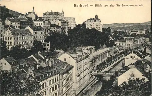 Karlsbad Eger Boehmen Blick von der Stephanspromenade Kat. Karlovy Vary