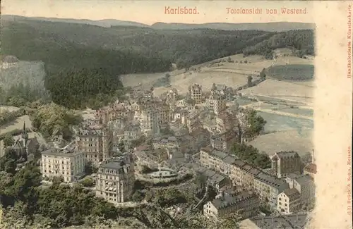 Karlsbad Eger Boehmen Totalansicht von Westend Kat. Karlovy Vary