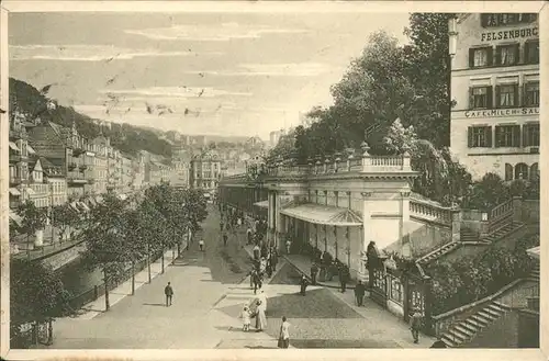 Karlsbad Eger Boehmen Felsenquelle und Kreuzstrasse Kat. Karlovy Vary