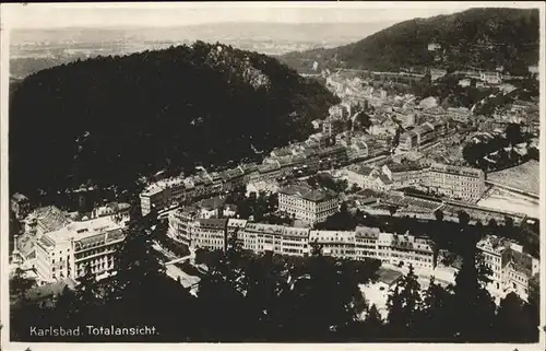 Karlsbad Eger Boehmen Totalansicht Kat. Karlovy Vary