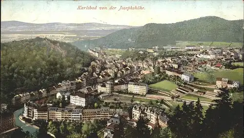 Karlsbad Eger Boehmen Blick von der Franz Josefs Hoehe Kat. Karlovy Vary