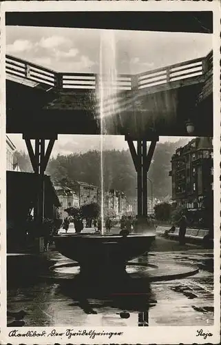 Karlsbad Eger Boehmen Sprudelspringer Brunnen Kat. Karlovy Vary