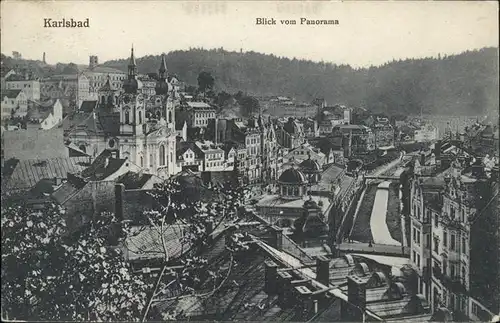 Karlsbad Eger Boehmen Panorama Kat. Karlovy Vary