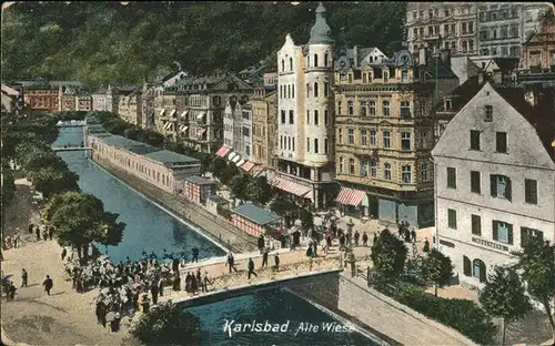 Karlsbad Eger Boehmen Alte Wiese Bruecke Kat. Karlovy Vary