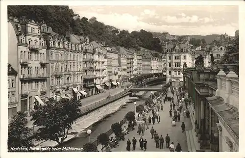 Karlsbad Eger Boehmen Promenade am Muehlbrunn Kolonnaden Kat. Karlovy Vary