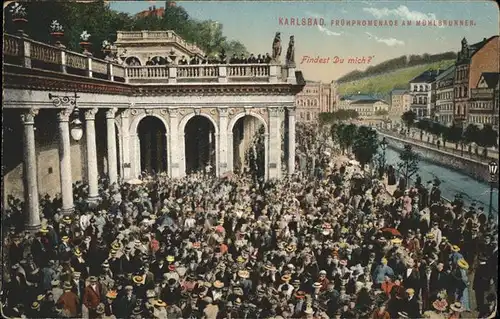 Karlsbad Eger Boehmen Fruehpromenade am Muehlbrunnen Kolonnade  Kat. Karlovy Vary