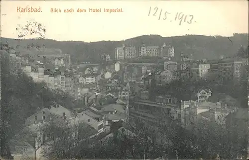 Karlsbad Eger Boehmen Blick nach Hotel Imperial Kat. Karlovy Vary