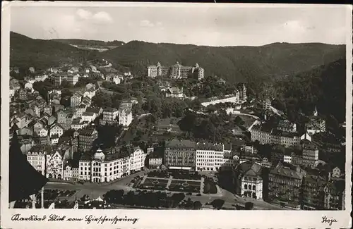 Karlsbad Eger Boehmen Blick vom Hirschensprung Hotel Imperial Kat. Karlovy Vary