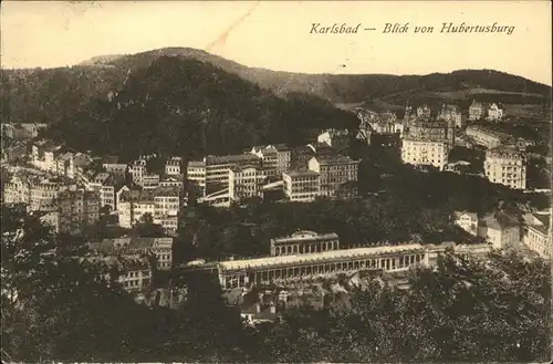 Karlsbad Eger Boehmen Blick von der Hubertusburg Kat. Karlovy Vary