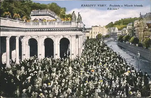 Karlovy Vary Prochazka u Mlynske kolonady Muehlbrunnkolonnade / Karlovy Vary /