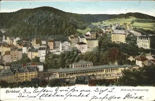 Karlsbad Eger Boehmen Blick vom Hirschensprung Kat. Karlovy Vary