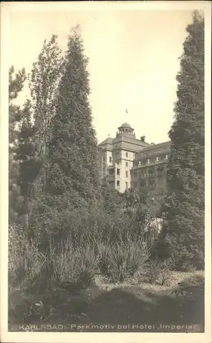 Karlsbad Eger Boehmen Parkmotiv bei Hotel Imperial Kat. Karlovy Vary